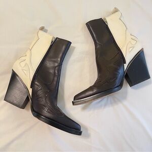 Dolce Vita Ramson Leather Color Block Western Boots Booties EUC Women’s Size 10